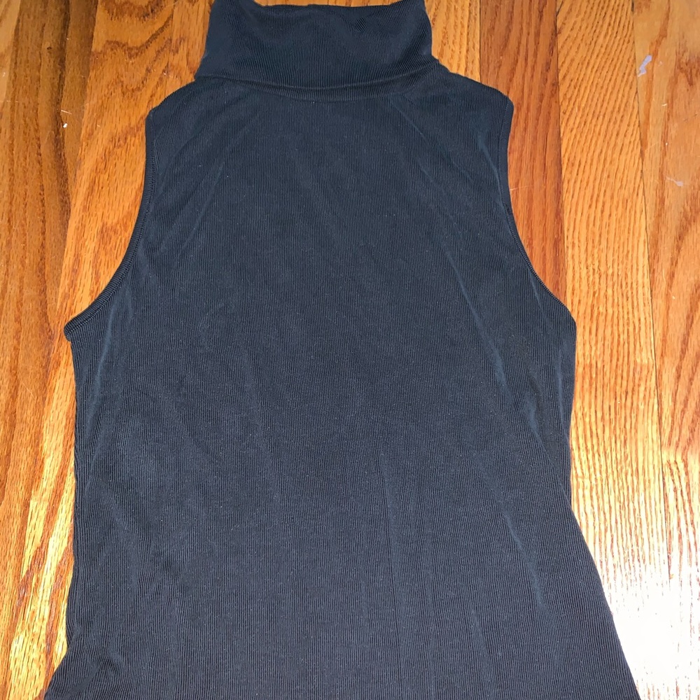 Black Turtle Neck Tank Top